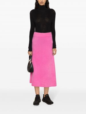 Kašmírové midi sukně Lisa Yang růžové