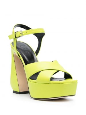 Sandály na podpatku Si Rossi zelené