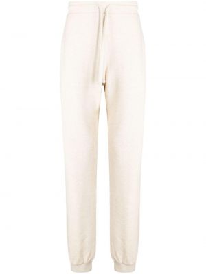 Bavlnené teplákové nohavice s výšivkou Jw Anderson biela