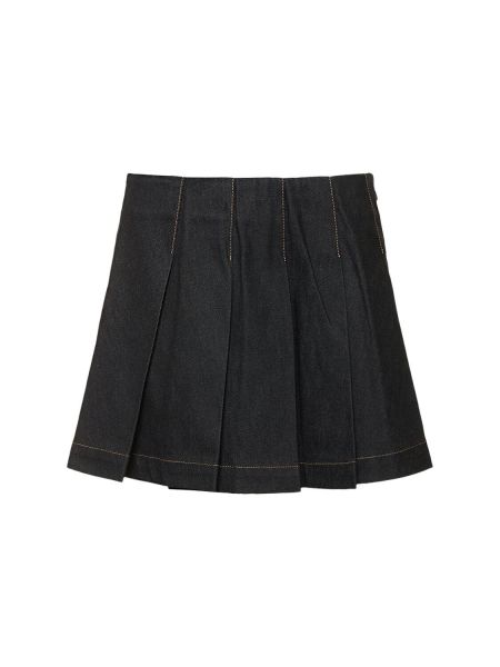 Plisovaná džínsová sukňa Remain čierna