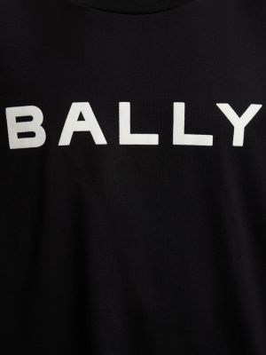 Koszulka bawełniana z nadrukiem z dżerseju Bally biała