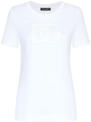 Bavlnené tričko Dolce & Gabbana biela