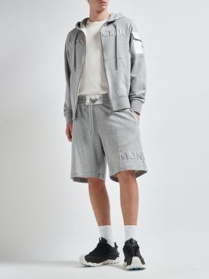 Hoodie en coton en jersey Moncler gris