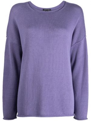 Пуловер с кръгло деколте Eileen Fisher виолетово