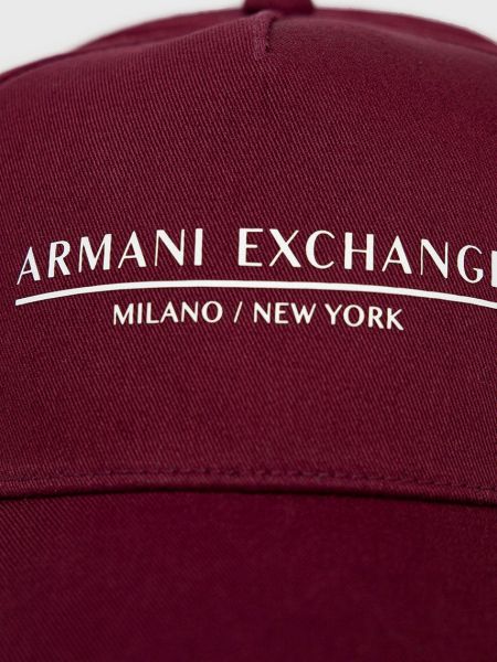 Czapka z daszkiem bawełniana z nadrukiem Armani Exchange