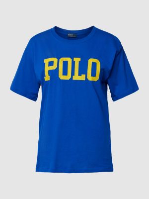 Koszulka z nadrukiem Polo Ralph Lauren niebieska