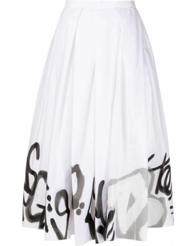 Falda con estampado Comme Des Garçons blanco