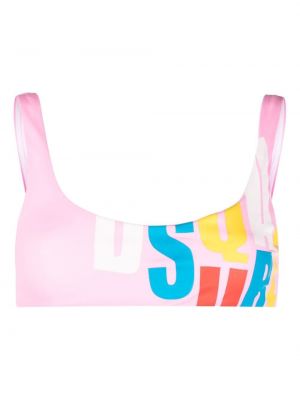 Bikini s printom Dsquared2 ružičasta