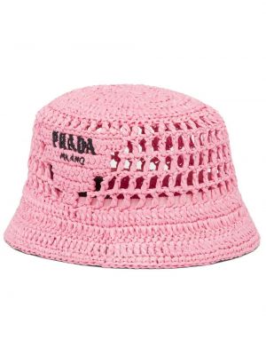 Siuvinėtas kepurė Prada rožinė