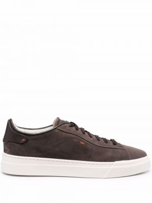 Sneakers i mocka Santoni brun