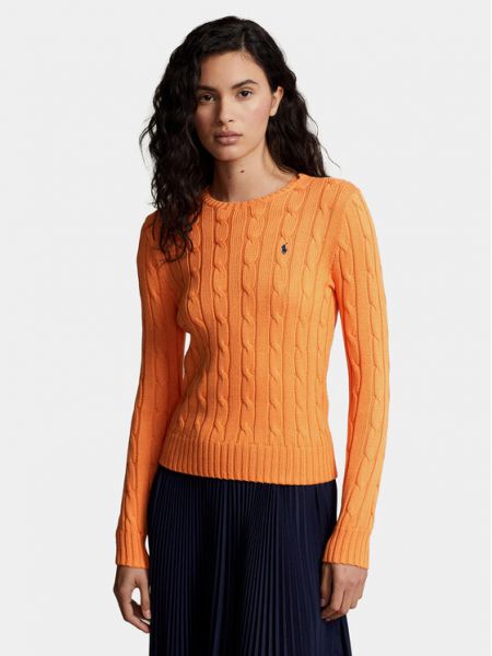 Длинный свитер Polo Ralph Lauren оранжевый