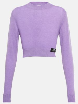 Kašmírový vlněný svetr Patou fialový