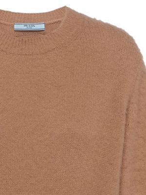 Sweter z kaszmiru Prada brązowy