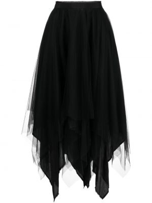 Asymetrická tylová midi sukňa Marc Le Bihan čierna