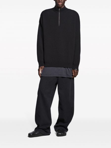 Kaschmir pullover mit reißverschluss Balenciaga schwarz