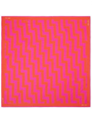 Копринен шал с принт с абстрактен десен Jimmy Choo розово