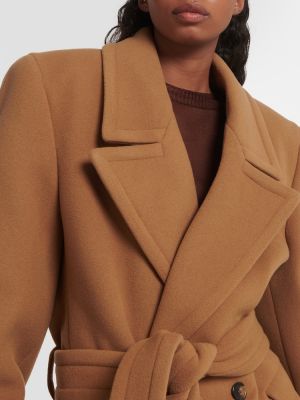 Cappotto di lana oversize Saint Laurent marrone