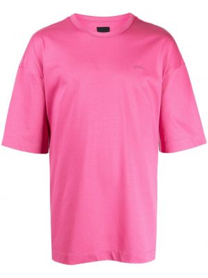 Βαμβακερή μπλούζα με σχέδιο Juun.j ροζ