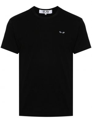 Bombažna majica z vzorcem srca Comme Des Garçons Play črna