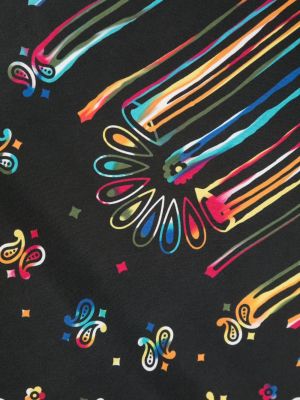 Hedvábný šál s potiskem s abstraktním vzorem Destin černý