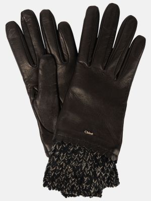 Rękawiczki skórzane Chloã© czarne