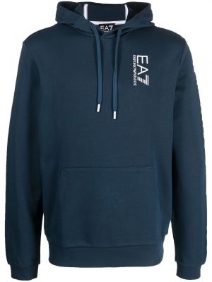 Genser med print Ea7 Emporio Armani blå