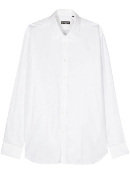 Koszula bawełniana żakardowa Corneliani biała