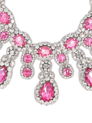 Křišťálový náhrdelník Moschino růžový