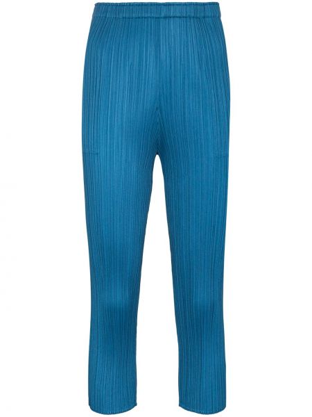 Pantalones slim fit plisados Pleats Please Issey Miyake azul