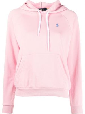 Hoodie med broderi Polo Ralph Lauren rosa