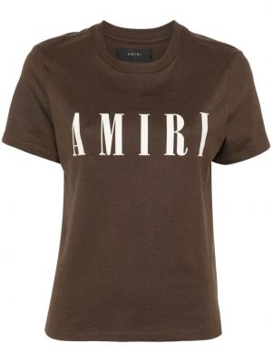 Βαμβακερή μπλούζα Amiri καφέ