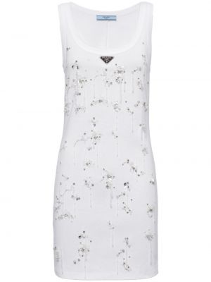 Φόρεμα με κέντημα Prada λευκό