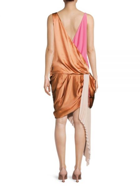 Шелковое платье с драпировкой Lanvin розовое