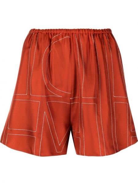 Seiden shorts mit print Toteme orange
