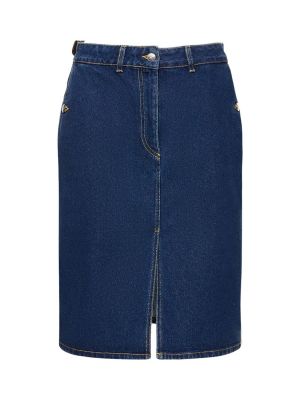Bavlnená džínsová sukňa Saks Potts modrá
