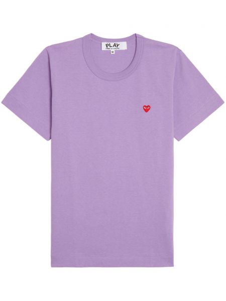 T-shirt en coton de motif coeur Comme Des Garçons Play violet