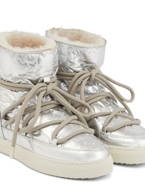 Stříbrné sněžné boty na klínovém podpatku s hvězdami Inuikii