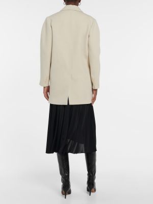 Cappotto di lana di cotone Isabel Marant bianco