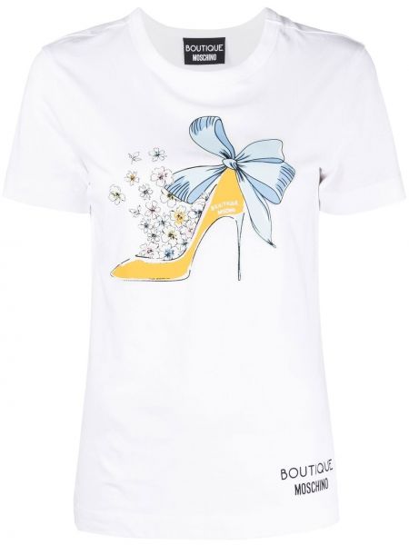 Тениска с принт Boutique Moschino бяло