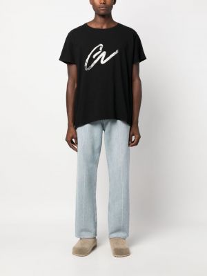 T-shirt en coton à imprimé Greg Lauren noir