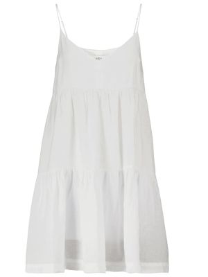 Aksamitna lniana sukienka Velvet biała