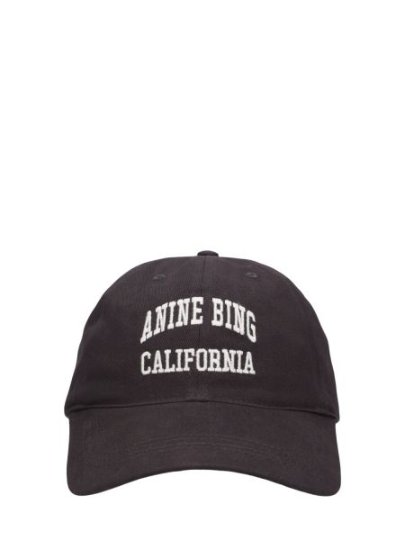 Medvilninis kepurė su snapeliu Anine Bing juoda