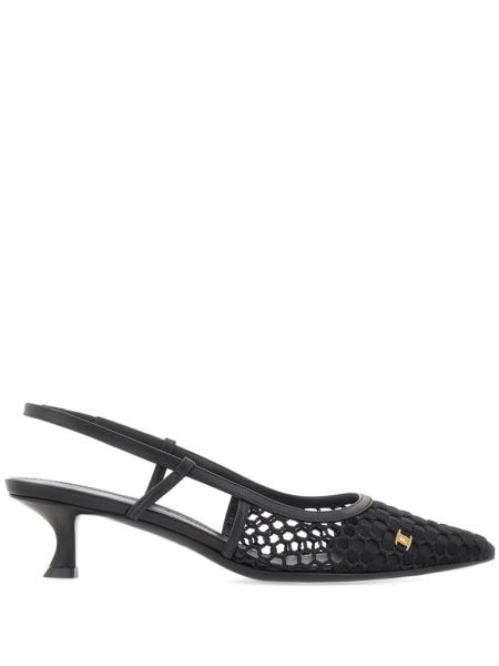 Slingback applikation pumper med stropper Ferragamo sort