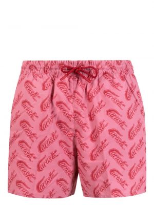 Painettu shortsit Lacoste pinkki