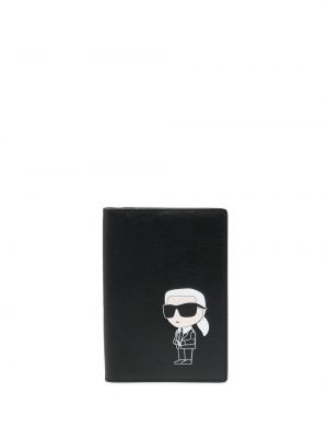 Portefeuille en cuir Karl Lagerfeld noir