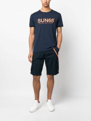 Bavlněné tričko s potiskem Sun 68 modré