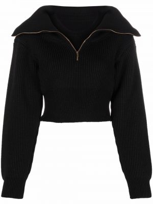 Jersey con cremallera de tela jersey Jacquemus negro
