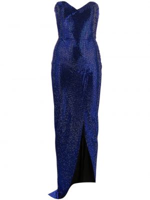 Sukienka wieczorowa z kryształkami Alexandre Vauthier niebieska