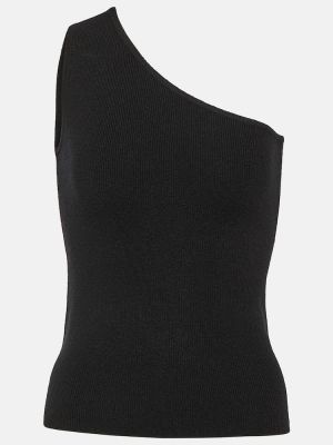 Асиметричен кашмирен вълнен пуловер Max Mara черно