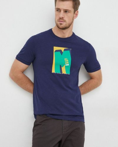 Памучна тениска с дълъг ръкав с принт United Colors Of Benetton